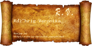 Röhrig Veronika névjegykártya